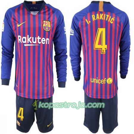 Billiga Fotbollströjor FC Barcelona I. Rakitic 4 Barn Hemma tröja 2018/19 Långärmad
